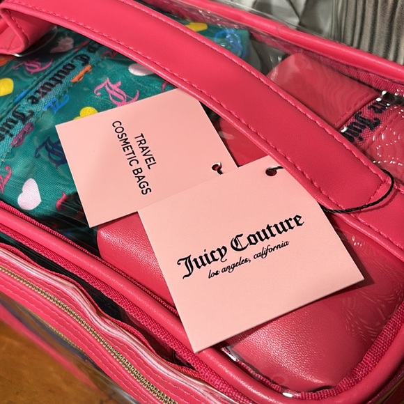 NWT Juicy Couture Women's Four Cosmetic Skincare Toiletry Jewelry Nested Bag - Picture 3 of 9